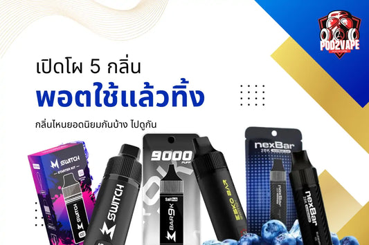 5 กลิ่น พอตใช้แล้วทิ้ง ที่นิยมมากที่สุดในปี 2026