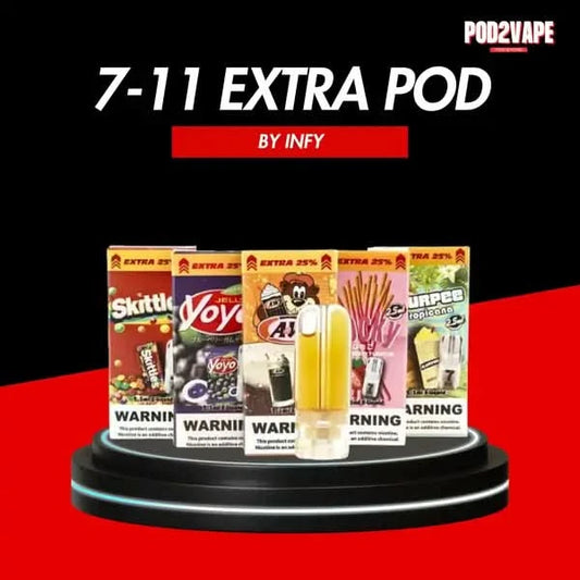 หัวพอต 7-11 xtra 2.5ml หัวน้ำยาเพิ่มปริมาณขึ้น มีหลากหลายรสชาติที่คุ้นชินกัน