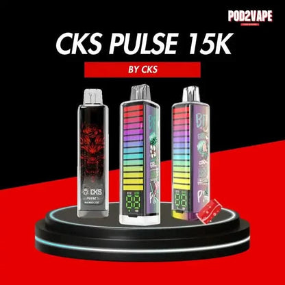 Cks pulse 15000 puffs พอตใช้แล้วทิ้ง ทรงยาวเหลี่ยม มีหน้าจอ Led