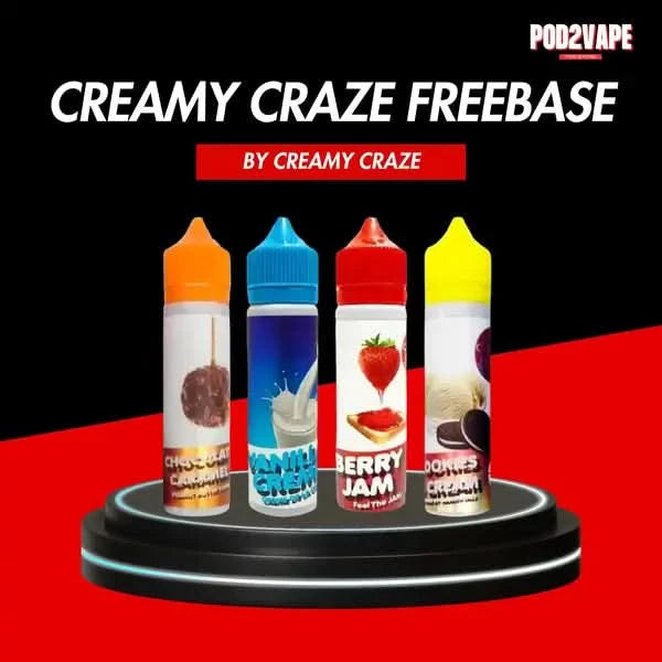 น้ำยาสายขนม ฟรีเบส Creamy craze freebase 60ml มี 4 รสชาติ