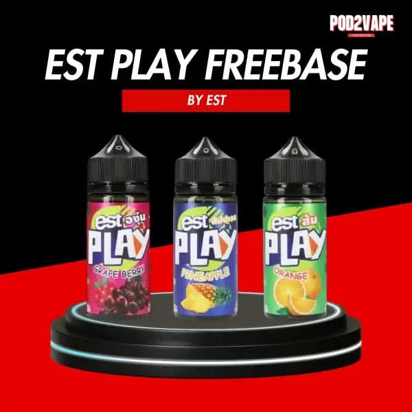 Est play freebase 100ml น้ำยาฟรีเบส ขวดใหญ่กว่าปกติ ใช้งานได้ยาวนาน หอมสดชื่น
