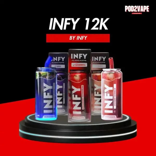 Infy 12000 puffs พอตใช้แล้วทิ้ง มาพร้อมสายห้อยคอ มีรสผลไม้เยอะ