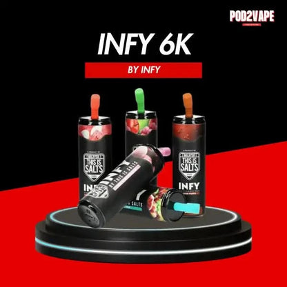 infy 6000 puffs พอตใช้แล้วทิ้ง จำนวนสูบ 6000 คำ รสชาติเยอะ