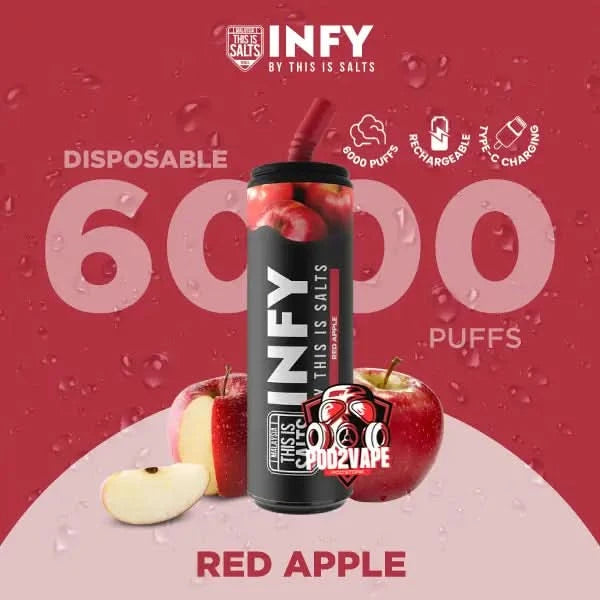 infy 6000 puffs red apple
