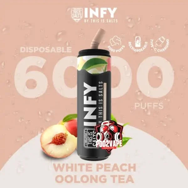 infy 6000 puffs white peach oolong tea