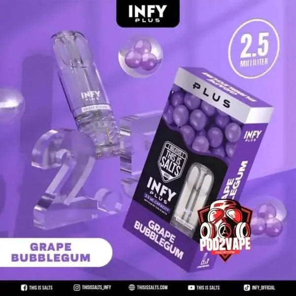 หัวพอต infy plus 2.5ml grape bubblegum