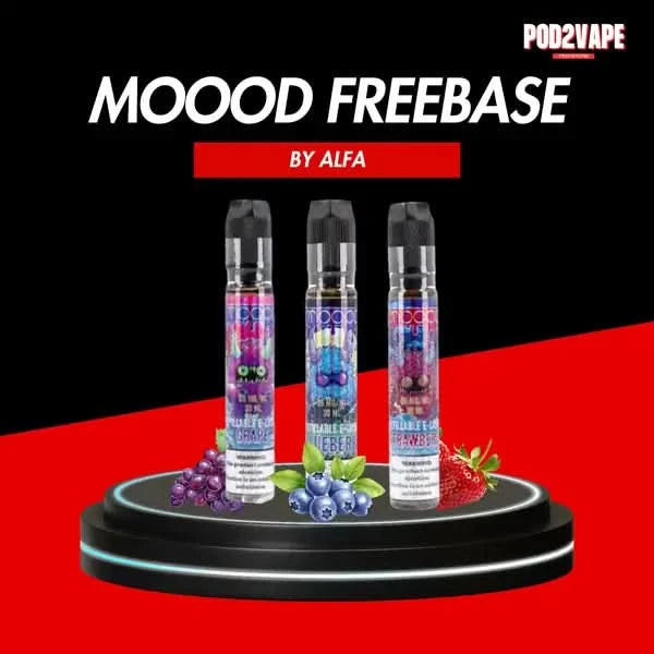 น้ำยาฟรีเบส Moood freebase 30ml nic6 มี 3 รสชาติ องุ่น บลูเบอรี่ สตรอเบอร์รี่