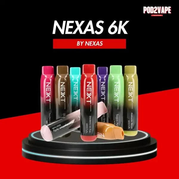 Nexas 6000 puffs พอตใช้แล้วทิ้ง รสชาติเยอะ มีสายห้อยคอ
