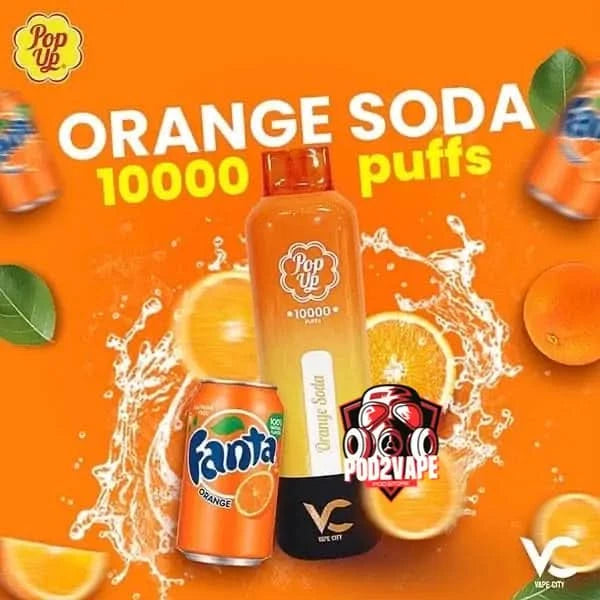 Pop up 10000 puffs orange soda