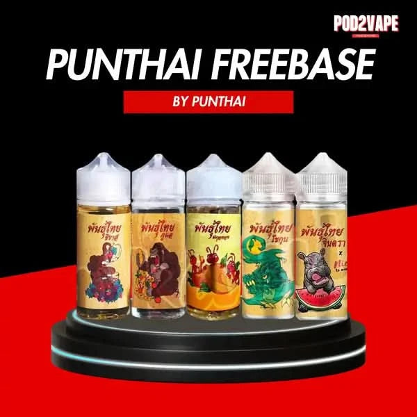 น้ำยาพันธุ์ไทย ฟรีเบส ขวดใหญ่ Punthai freebase 100ml มีหลายรสชาติ