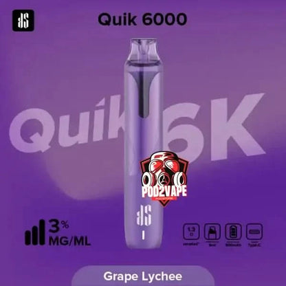 Ks quik 6000 puffs grape lychee