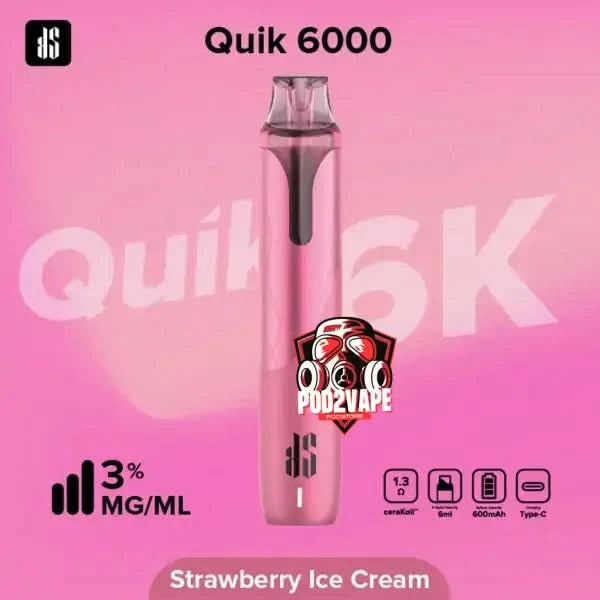 Ks quik 6000 puffs strawberry ice cream