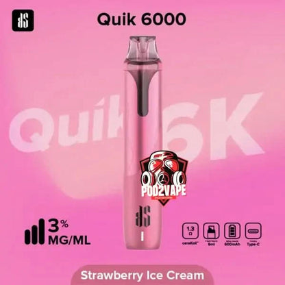 Ks quik 6000 puffs strawberry ice cream