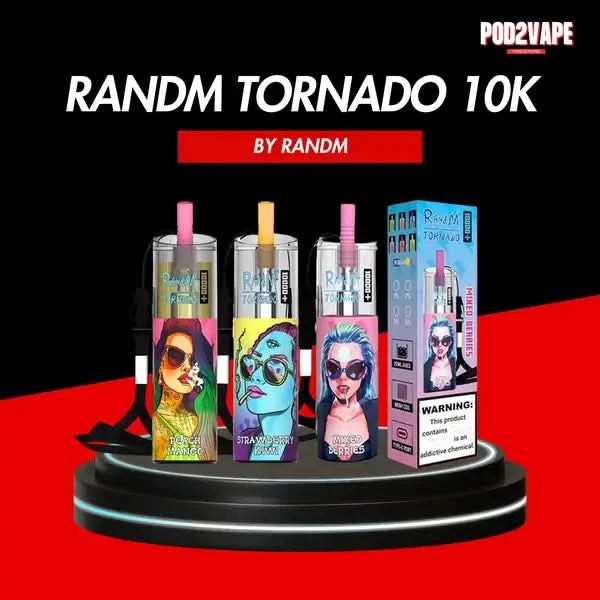 Randm tornado 10000 puffs พอตใช้แล้วทิ้ง ลวดลวดเก๋มาก รสชาติเยอะ