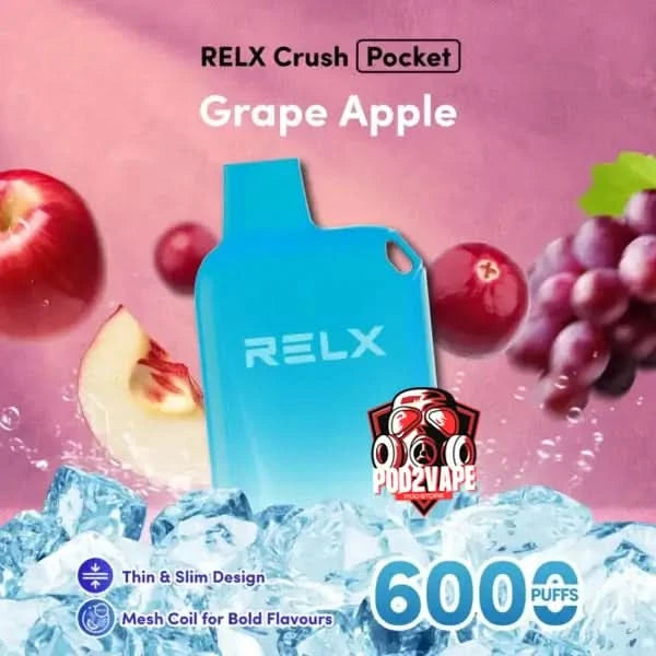 Relx crush 6000 puffs grape apple