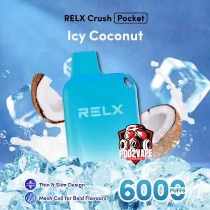 Relx crush 6000 puffs icy coconut