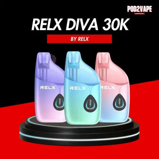 Relx diva 30k พอตใช้แล้วทิ้ง ที่จำนวนสูบเยอะที่สุด ปรับโหมดสูบได้