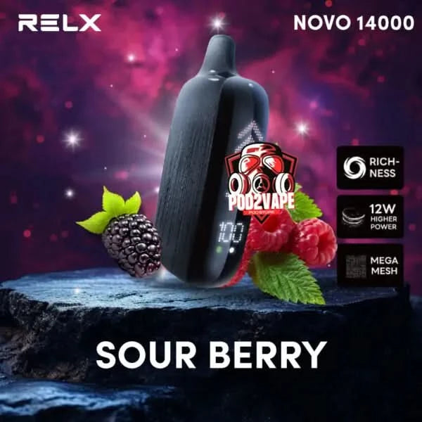 Relx novo 14000 puffs sour berry