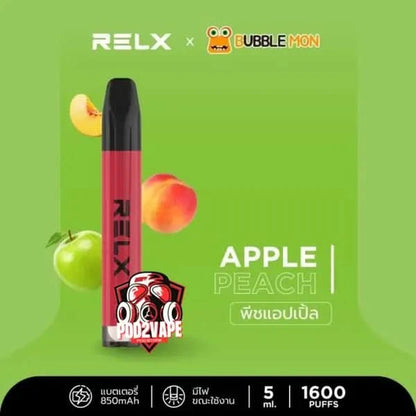 Relx x bubblemon 1600 puffs apple peach