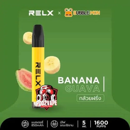 Relx x bubblemon 1600 puffs banana guava
