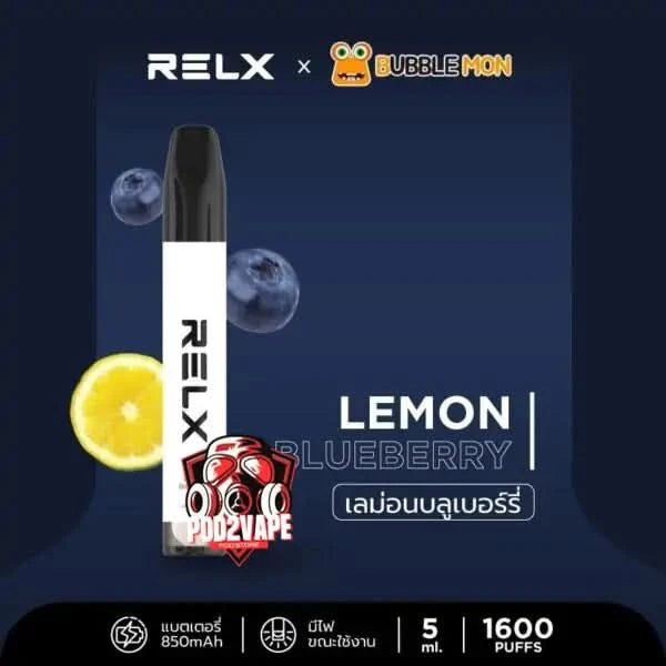 Relx x bubblemon 1600 puffs lemon blueberry