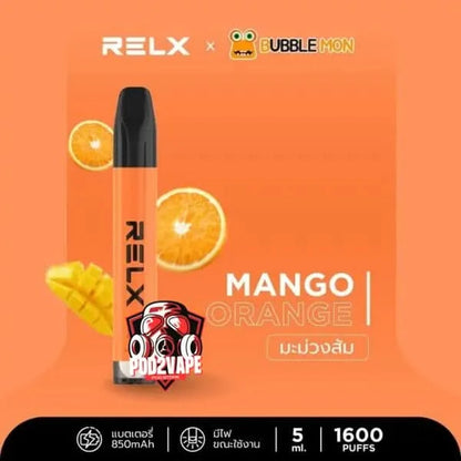 Relx x bubblemon 1600 puffs mango orange