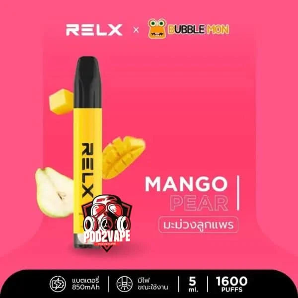 Relx x bubblemon 1600 puffs mango pear