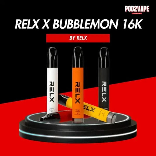Relx x bubblemon 1600 puffs พอต relx ใช้แล้วทิ้ง ยอดนิยม ฟีลสูบเข้มข้น