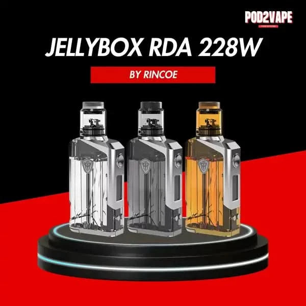 Rincoe jellybox 228w rda มี 3 สี พอตโปร่งใส มีไฟ Led แสดงสถานะ