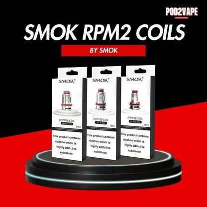 คอยล์ Smok rpm 2 coils สำหรับบุหรี่ไฟฟ้าแบรนด์ smok กล่องมี 5 ชิ้น ใช้งานได้ 3 แบบตามค่าโอมห์คอยล์