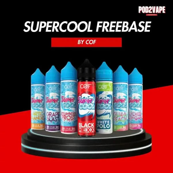 น้ำยาบุหรี่ไฟฟ้า ฟรีเบส Super cool freebase 60ml น้ำยาสายเย็นสุดขั้ว หอม หวาน ไม่เลี่ยน มีหลายรสชาติ