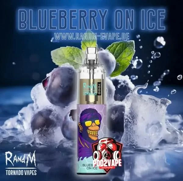 Randm tornado 7000 puffs blueberry on ice