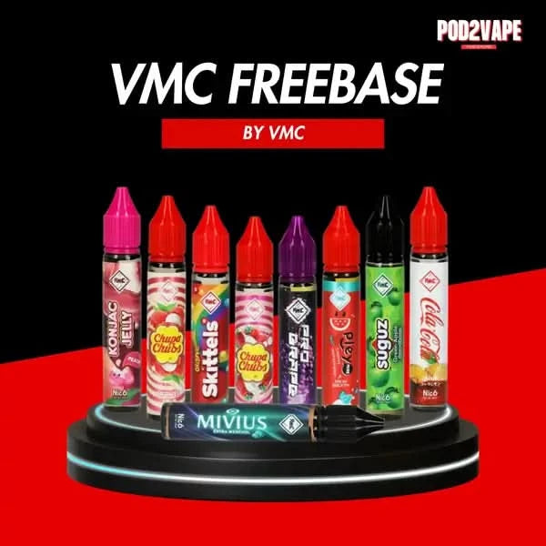 น้ำยาบุหรี่ไฟฟ้า Vmc freebase 30ml แบบฟรีเบส มีหลายรสชาติให้เลือกใช้งาน ละมุน นุ่ม หอม