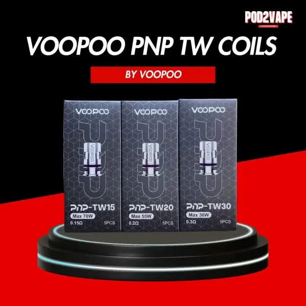 คอยล์บุหรี่ไฟฟ้า Voopoo pnp tw coils มี 5 ชิ้นในกล่อง มี 3 ค่าโอมห์ 0.15/0.2/0.3