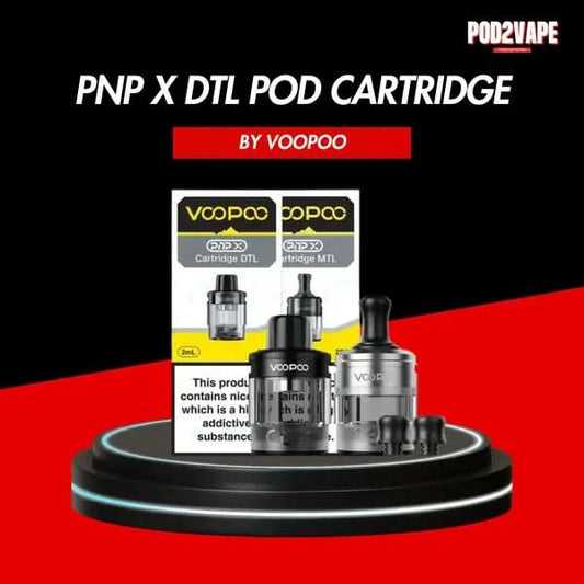 หัวบุหรี่ไฟฟ้า voopoo pnp x dtl pod cartridge ในกล่องมี 2 ชิ้น ใช้งานร่วมกับคอยล์ Pnp-x
