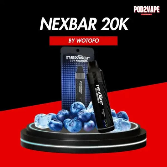 Nexbar 20000 puffs จากแบรนด์ Wotofo รุ่นใหม่ยอดนิยม มีรสชาติเยอะ ปรับระดับการสูบได้ 3 ระดับ ของแท้ถูกใจแน่นอน